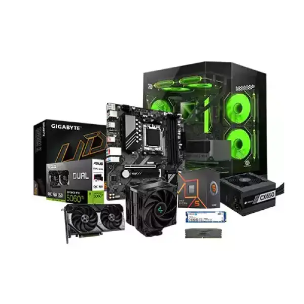 AMD RYZEN 5 7500F Gigabyte B650MK 16GB DDR5 RAM 500GB SSD Gaming PC with RTX 5060 Ti 16GB Graphics