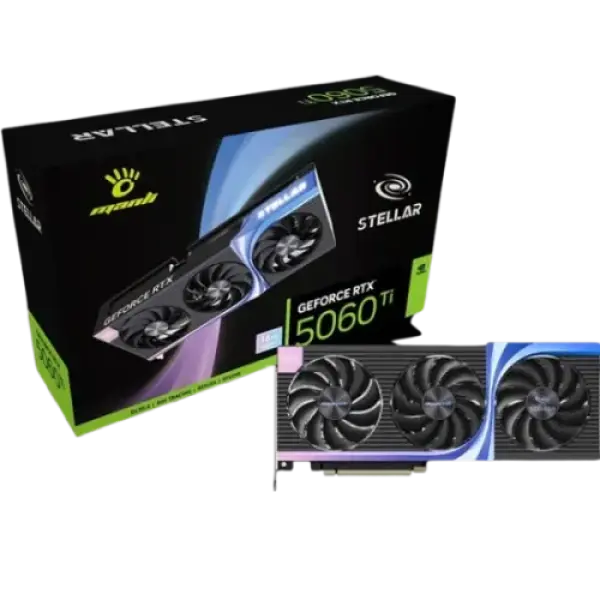 Manli Black Stellar GeForce RTX 5060 Ti OC 16GB GDDR7 Graphics Card