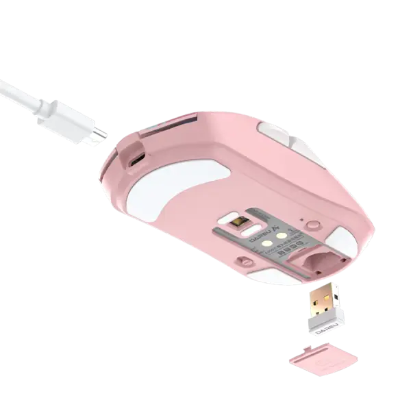 Dareu A950 Pink – Tri-Mode Gaming Mouse With Charging Dock