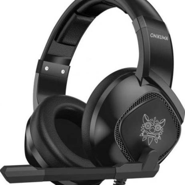 ONIKUMA K19 3.5mm Wired Gaming Headset Over Ear Headphones Noise Canceling E-Sport Earphone with Mic LED Lights Volume Control Mute Mic for PC Laptop PS4 Smart Phone