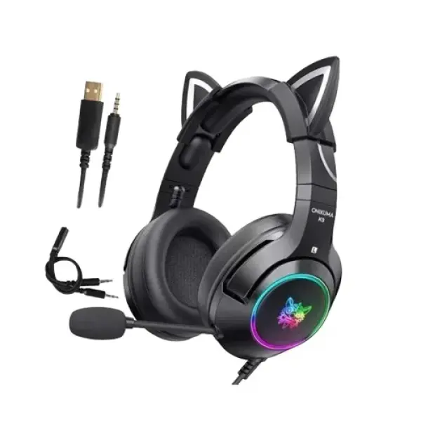 ONIKUMA K9 RGB Wired Purple Over-Ear Stereo Gaming Headphone