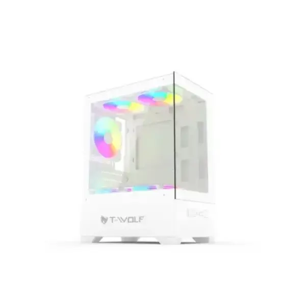 T-Wolf Ice Cooler X5 ARGB M-ATX Mid Tower Gaming Casing White