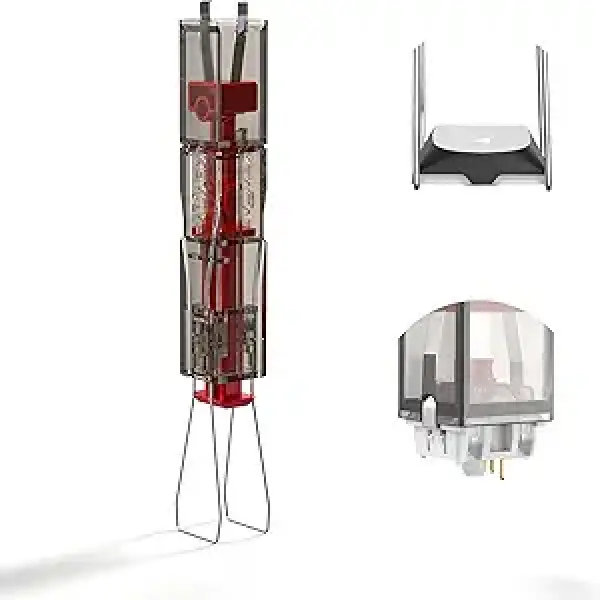 KEMOVE P10 2-in-1 Switch Puller Keycap Puller for Mechanical Keyboard, 304 Stainless Steel Key Switch Keycap Puller, Easily Remove and Replace Gaming Keyboard Switches and keycaps - Black Translucent