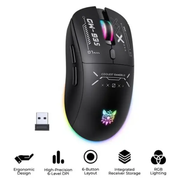 Onikuma CW935 RGB Tri-Mode Wireless Gaming Mouse