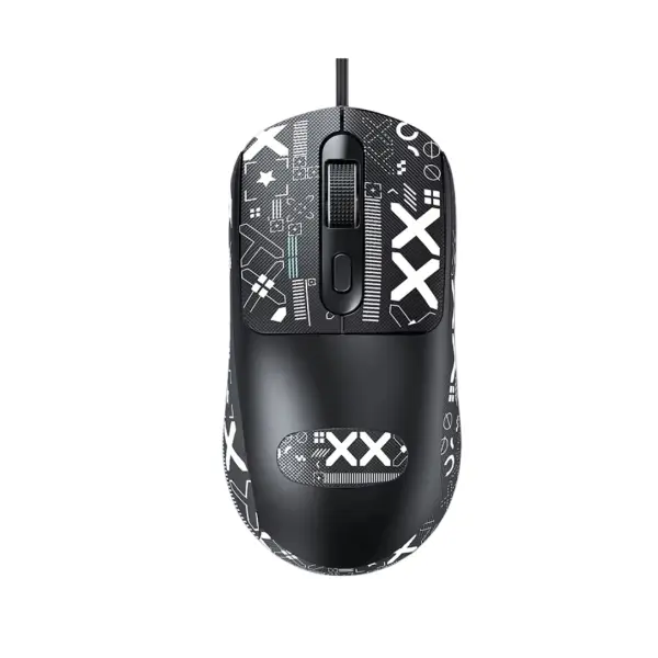 T-WOLF G580 Wired Mouse With Grip Tape, Black