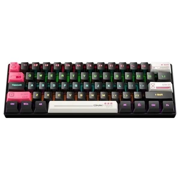 ONIKUMA G55 61 Keys RGB Colorful Lighting Wired Gaming Mechanical Keyboard – Brown Switch | Black