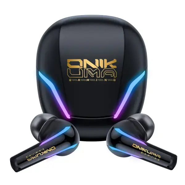 ONIKUMA T27 2.4G Wireless Gaming Earbuds with ENC Mic, Black